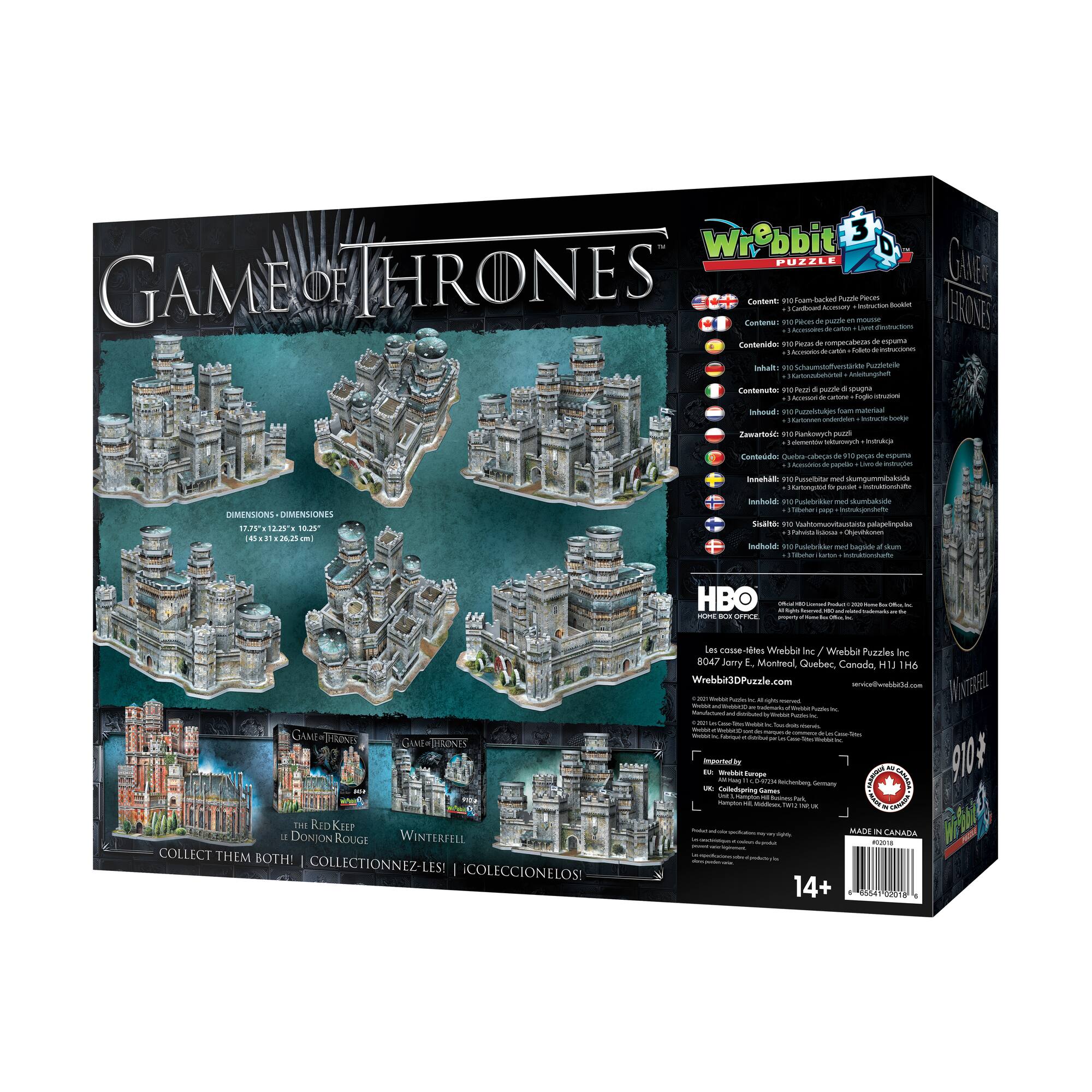 Game of Thrones - 2 3D Puzzles: The Red Keep and Winterfell: 1755 Pcs
